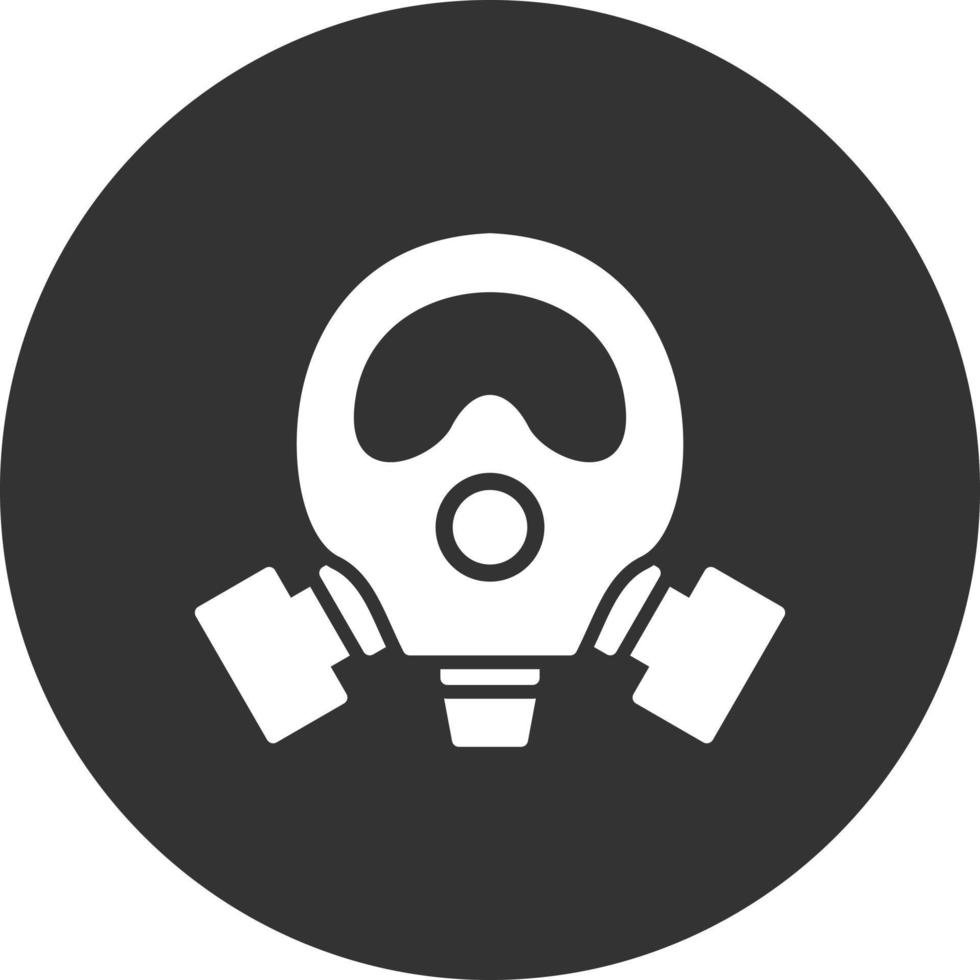 Gasmasken-Glyphe invertiertes Symbol vektor