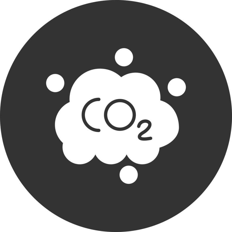 CO2-Glyphe invertiertes Symbol vektor