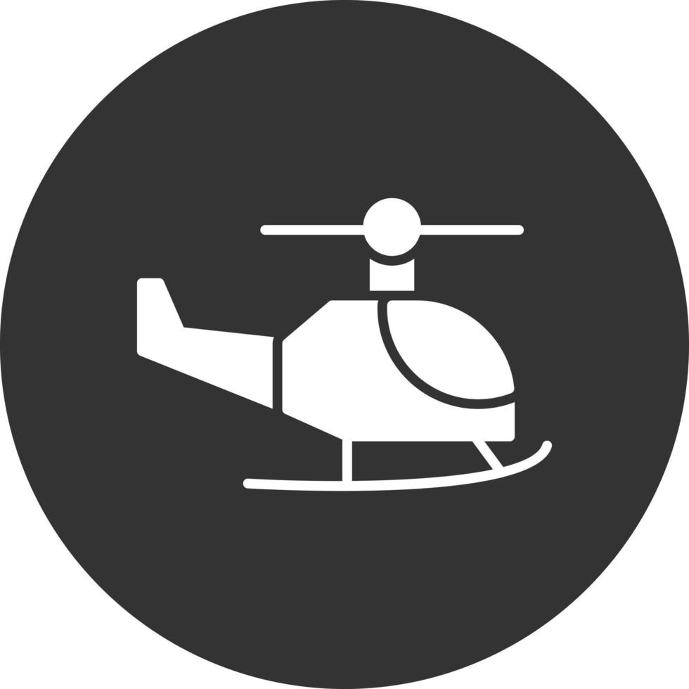 helikopter glyf inverterad ikon vektor