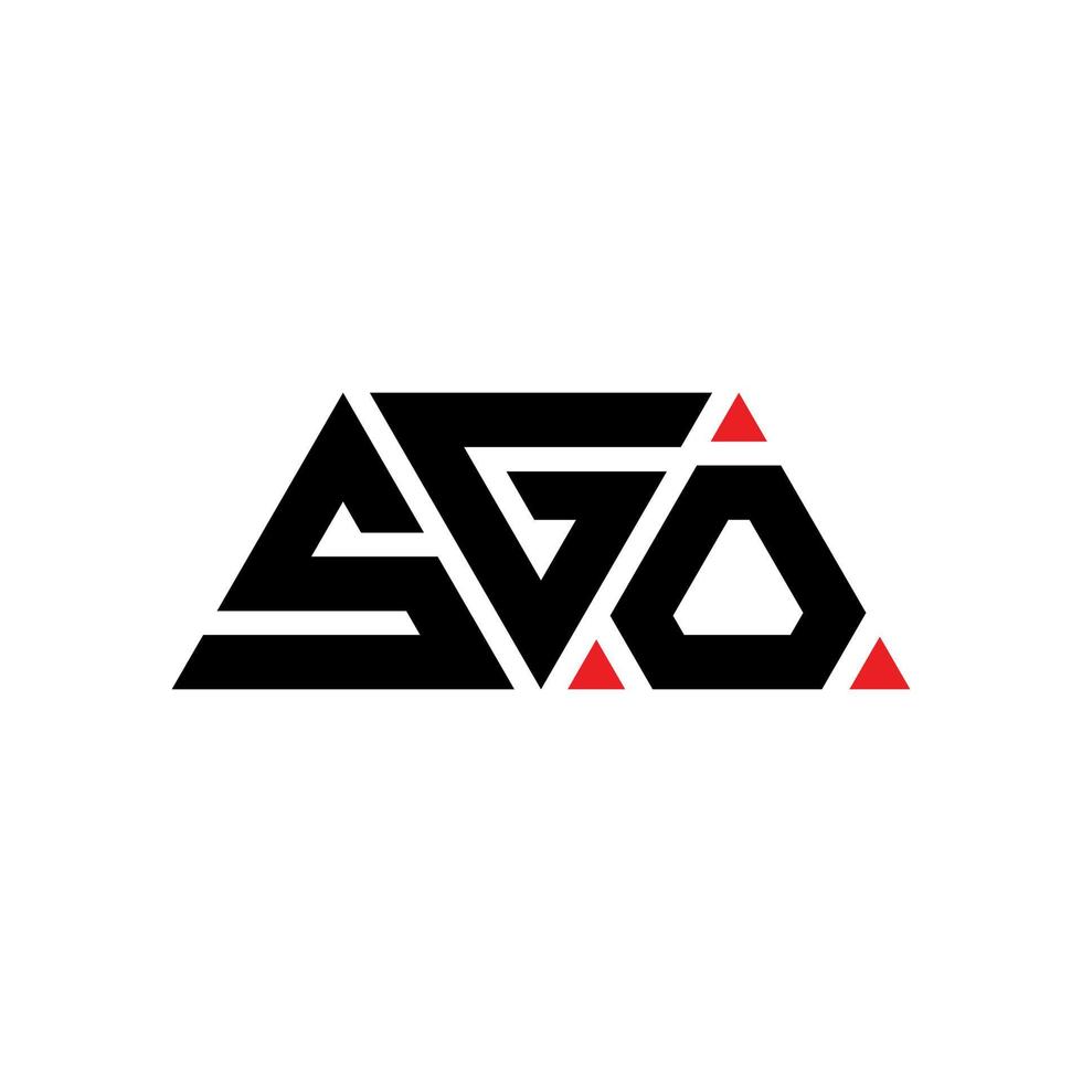 Sgo-Dreieck-Buchstaben-Logo-Design mit Dreiecksform. Sgo-Dreieck-Logo-Design-Monogramm. Sgo-Dreieck-Vektor-Logo-Vorlage mit roter Farbe. sgo dreieckiges Logo einfaches, elegantes und luxuriöses Logo. geh vektor