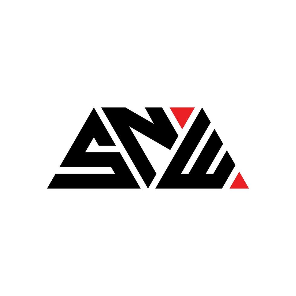 snw triangel bokstavslogotypdesign med triangelform. snw triangel logotyp design monogram. snw triangel vektor logotyp mall med röd färg. snw triangulär logotyp enkel, elegant och lyxig logotyp. snw