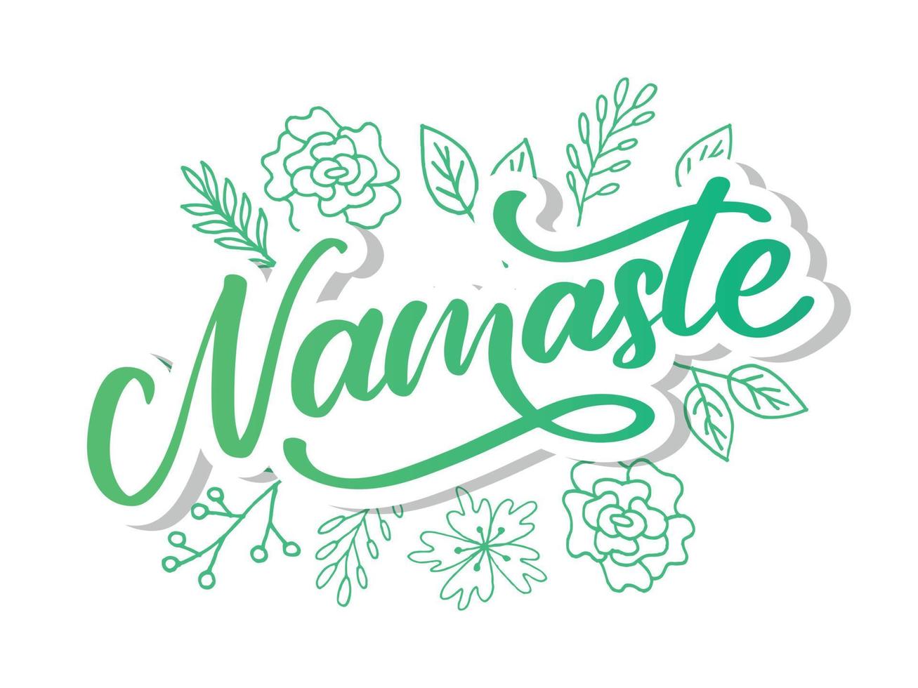 vektor bokstäver. kalligrafisk affisch med fras - namaste. handritad citat. vektor illustration