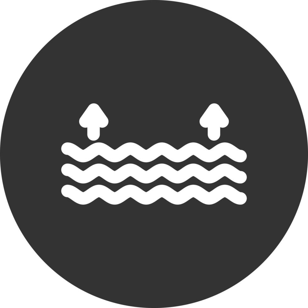 Hochwasser-Glyphe invertiertes Symbol vektor