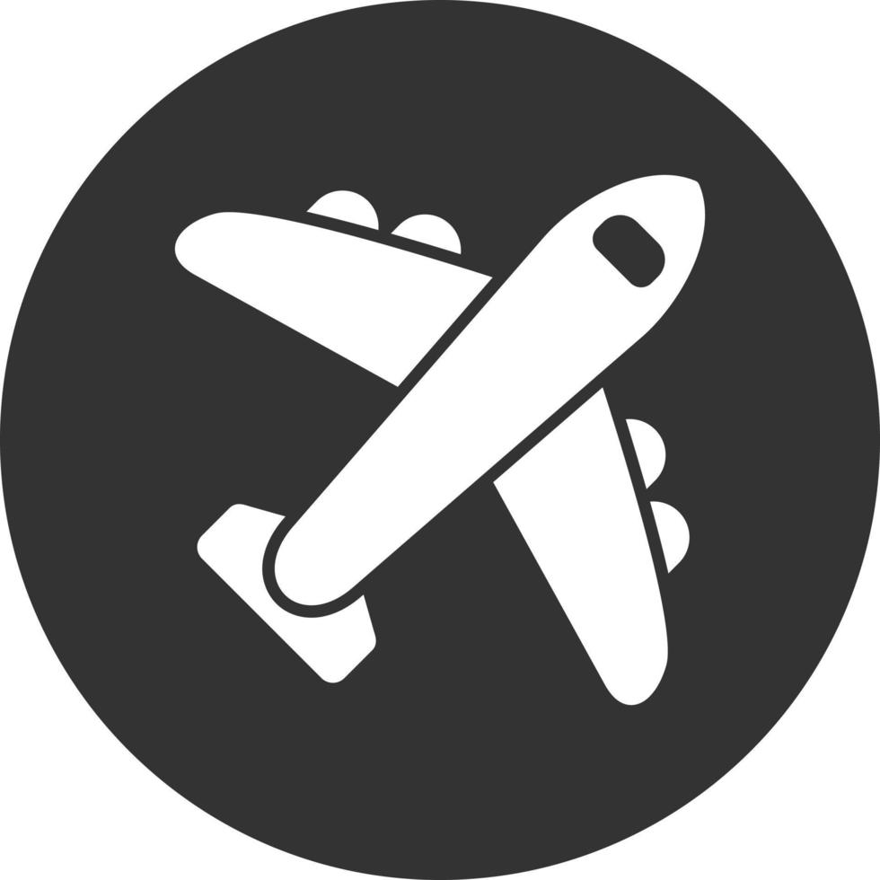 Flugzeug-Glyphe invertiertes Symbol vektor