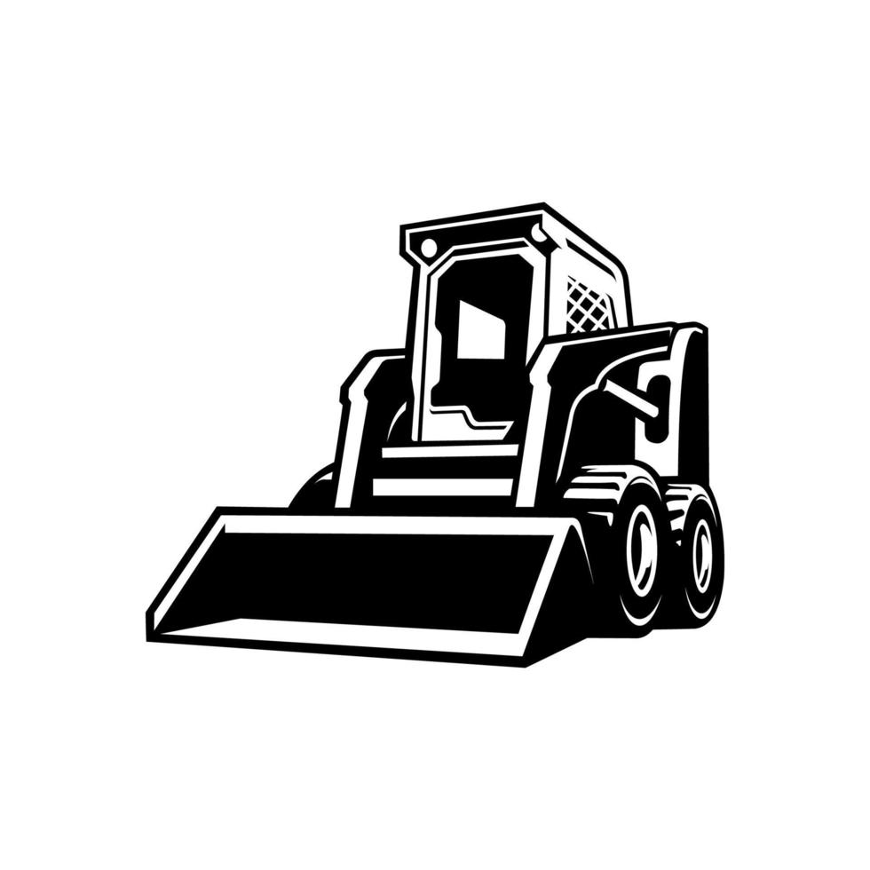 silhuett av skid steer illustration vektor