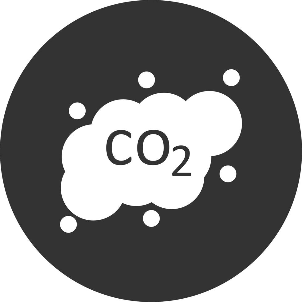 CO2-Glyphe invertiertes Symbol vektor