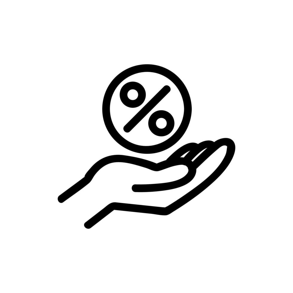 hand procent ikon vektor. isolerade kontur symbol illustration vektor