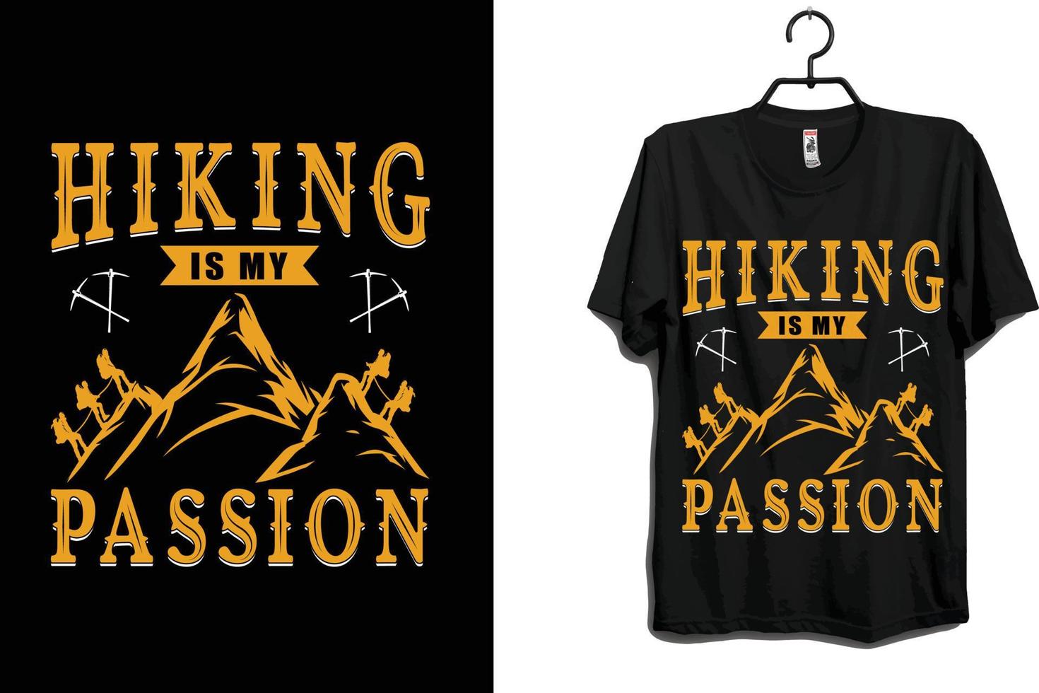 vandring är en passion för t-shirtdesign vektor