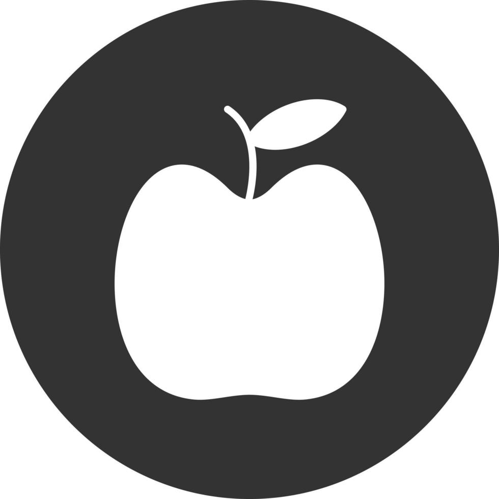 apple glyf inverterad ikon vektor