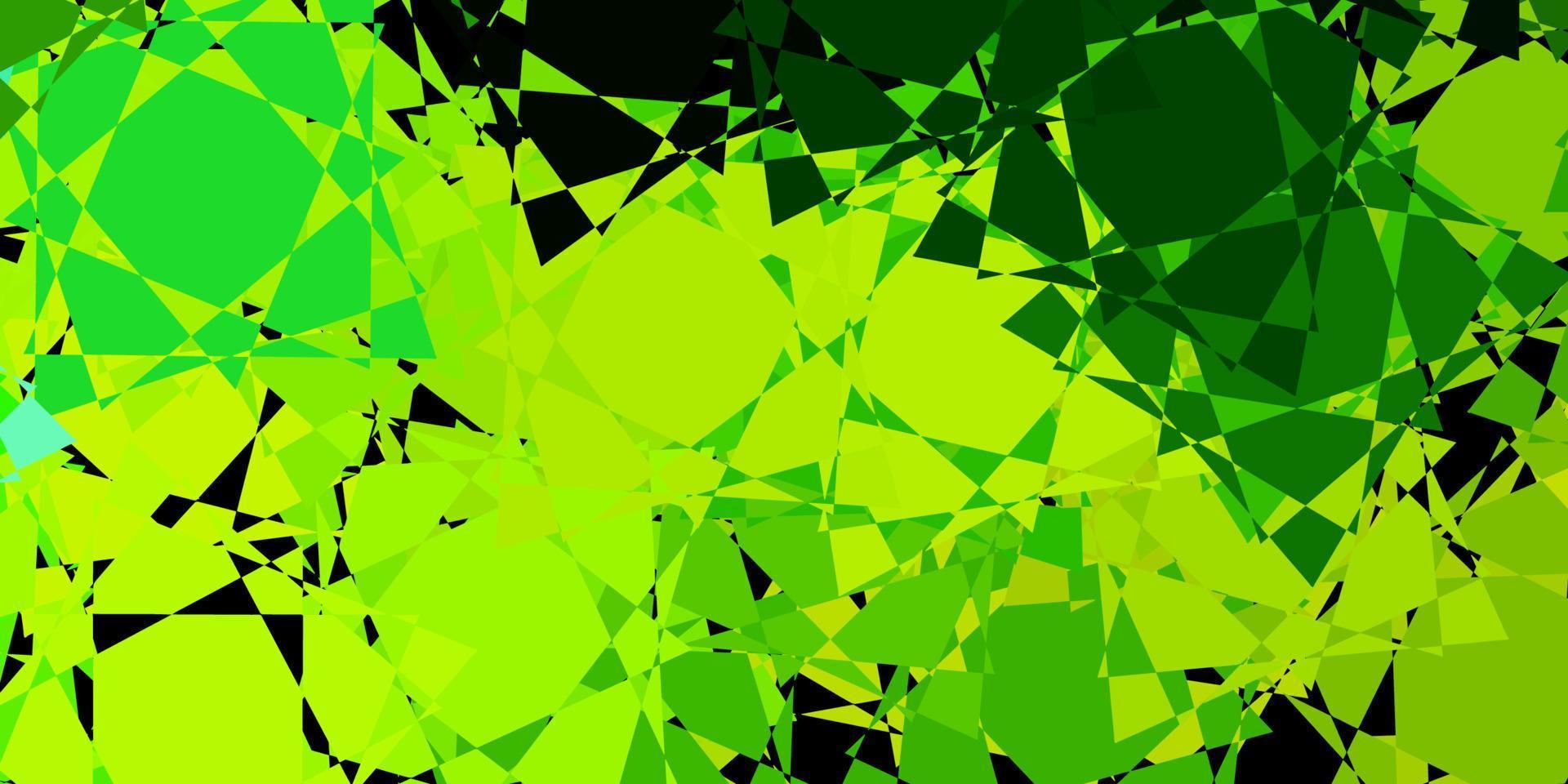 dunkelgrünes, gelbes Vektorlayout mit Dreiecksformen. vektor