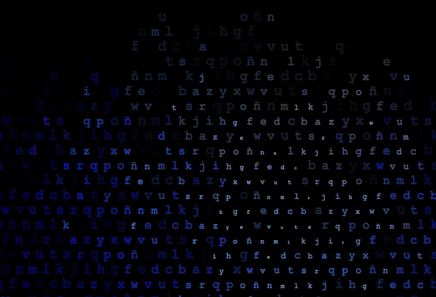 dunkelblaue Vektortextur mit ABC-Zeichen. vektor