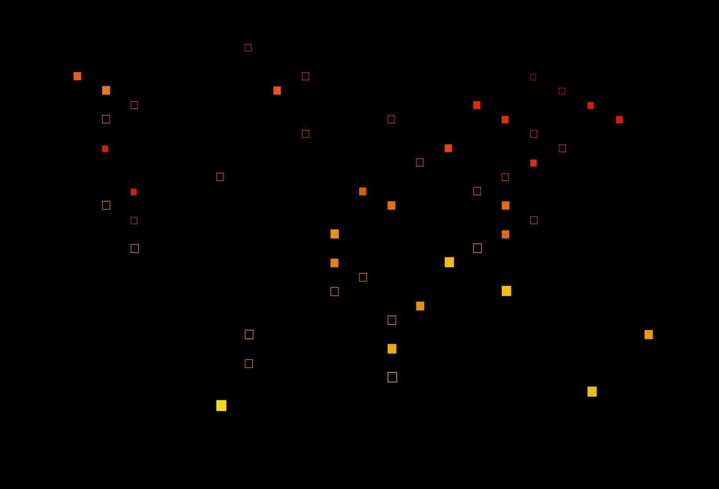 mörk orange vektor mönster med kristaller, rektanglar.