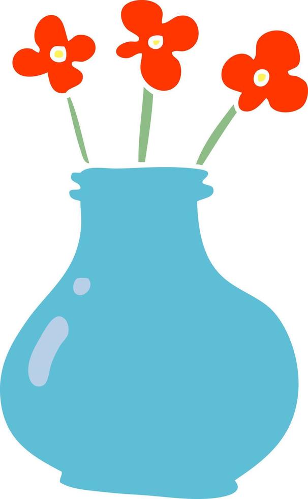 Cartoon-Doodle-Vase mit Blumen vektor