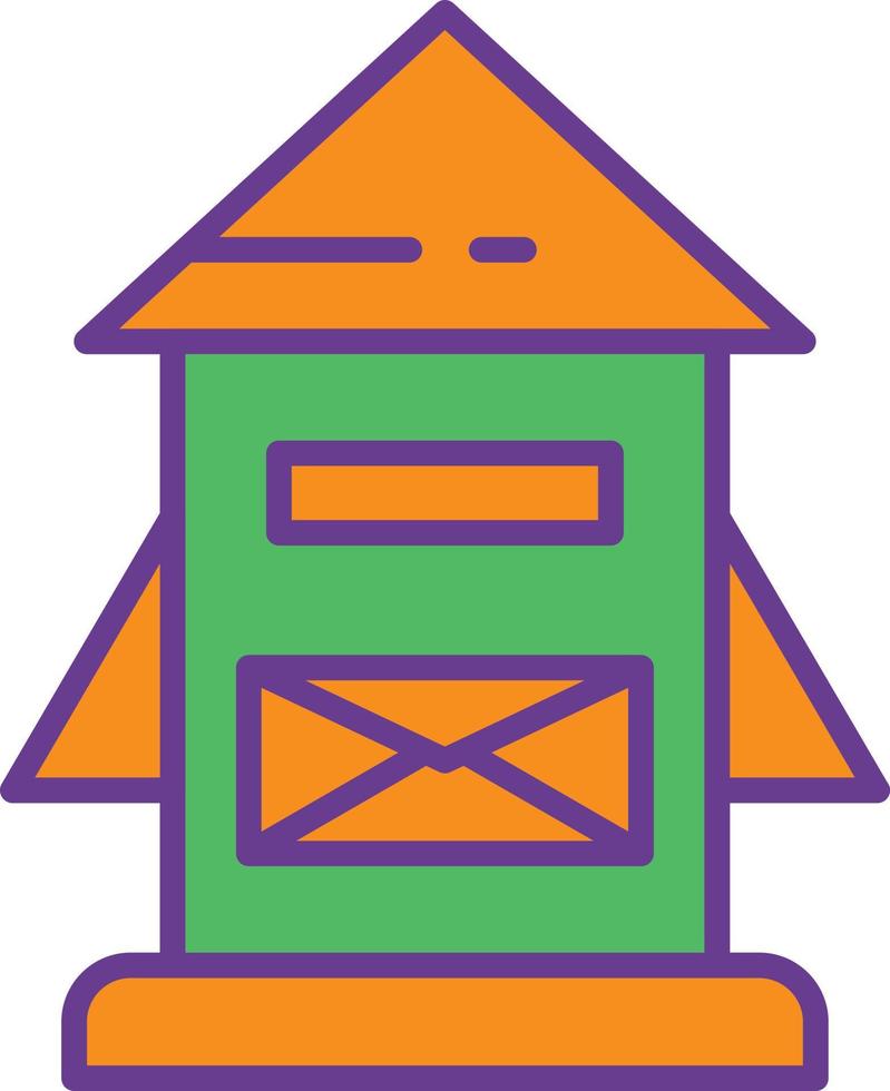 Mailbox-Zeile gefüllt mit zwei Farben vektor