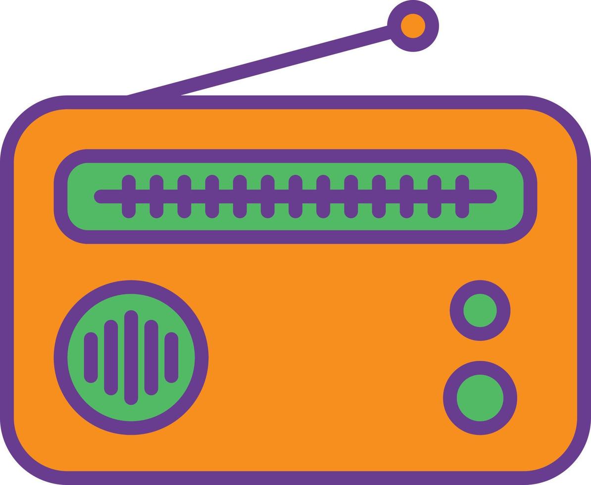 radiolinje fylld i två färger vektor