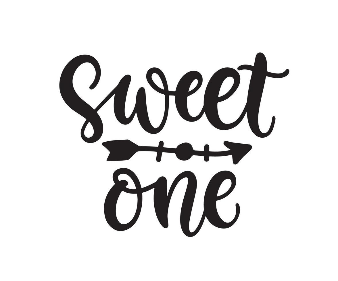 sweet one baby söt citattryck, handskriven modern kalligrafi vektor