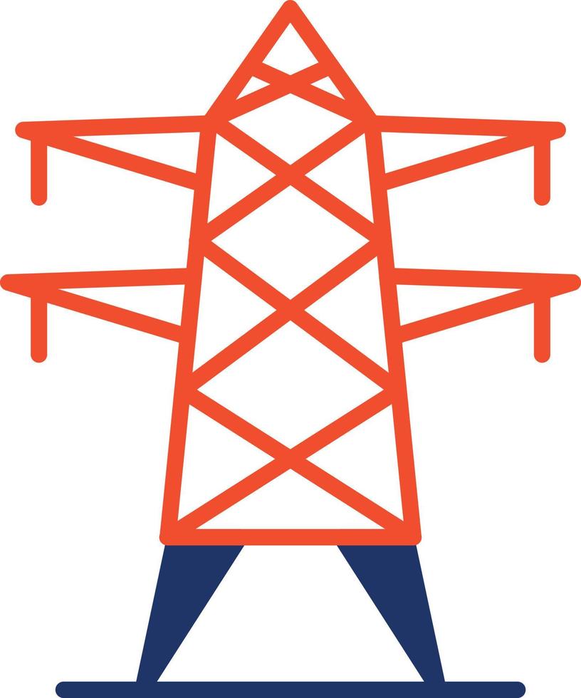 Symbol für die Farbe des elektrischen Turms vektor
