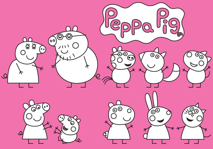 Peppa pig färgning vektor