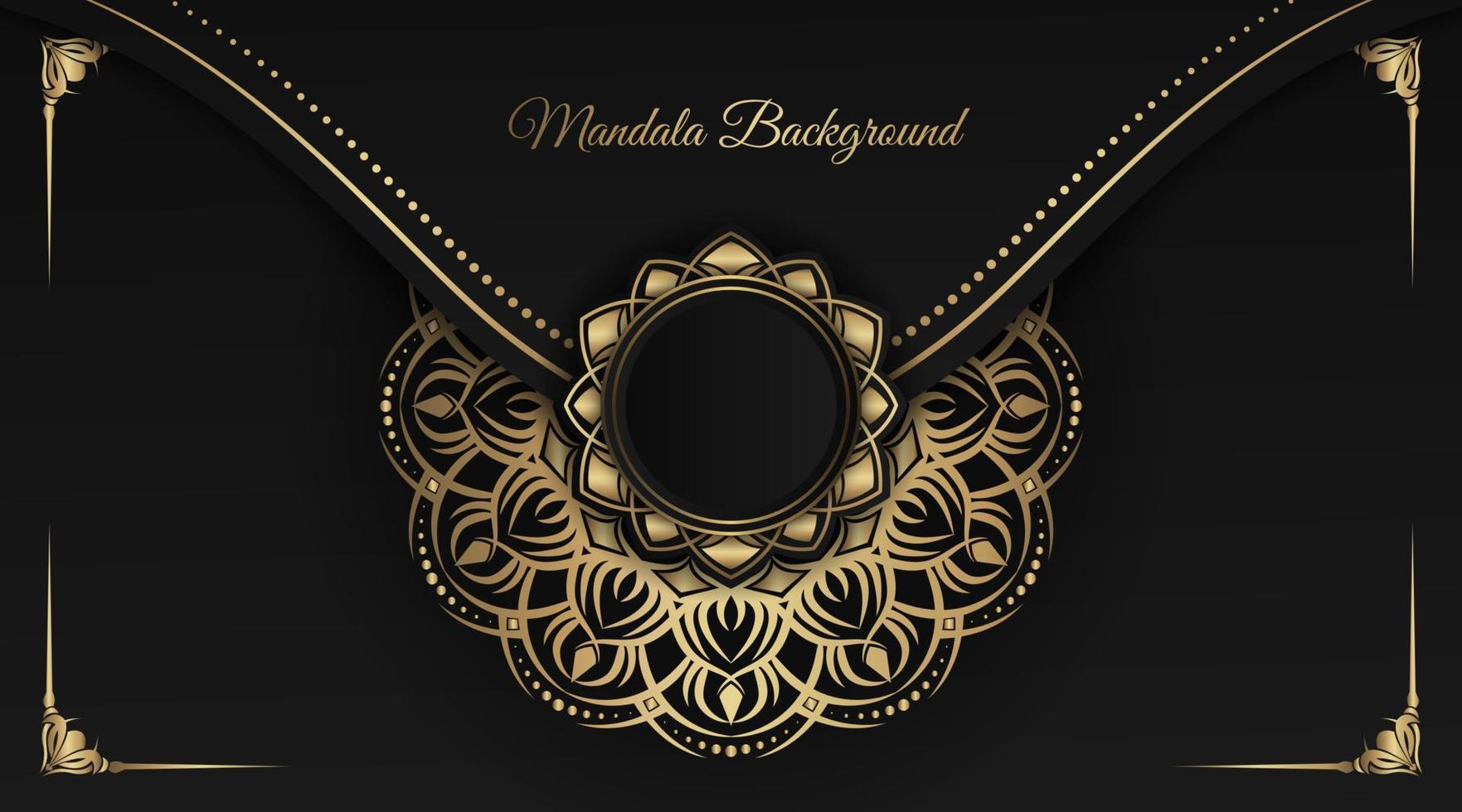 Luxus schwarzer Hintergrund mit goldener Mandala-Dekoration vektor