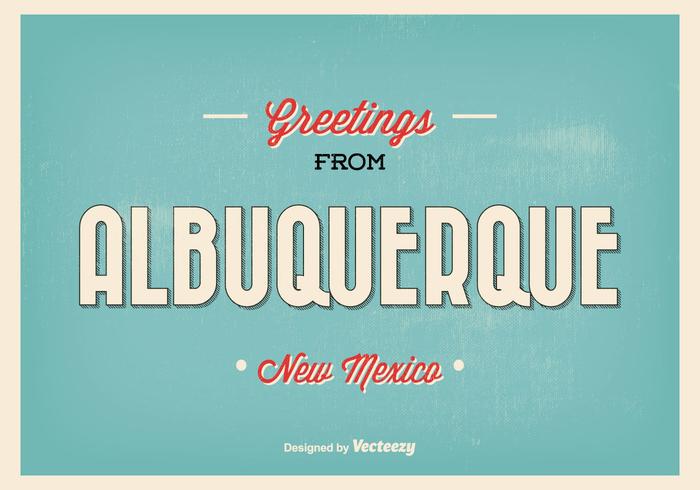 Retro stil Albuquerque hälsning illustration vektor