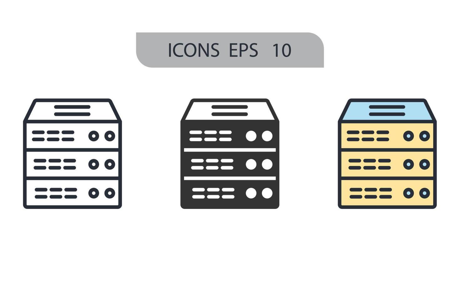 server ikoner symbol vektor element för infographic webben