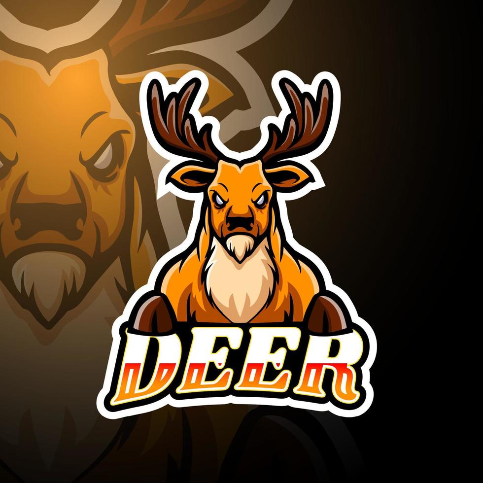 deer esport logo maskottchen design vektor