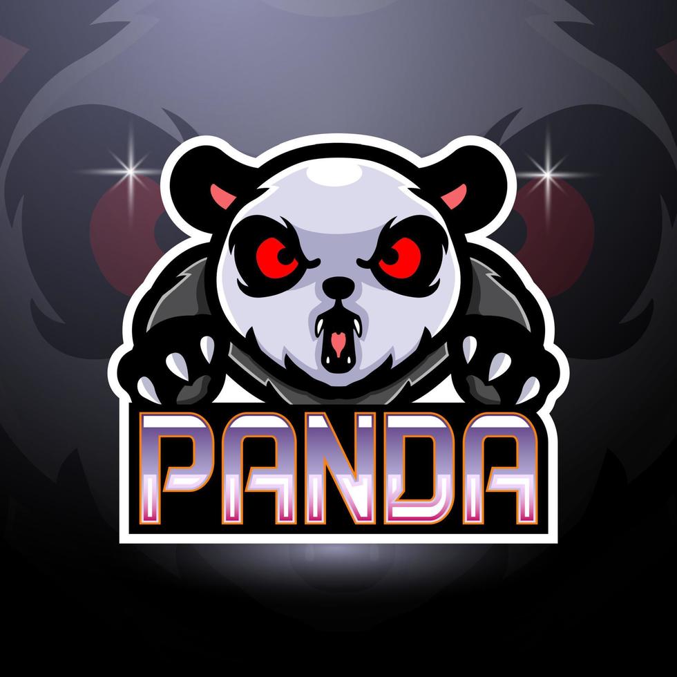 panda esport logotyp maskot design vektor