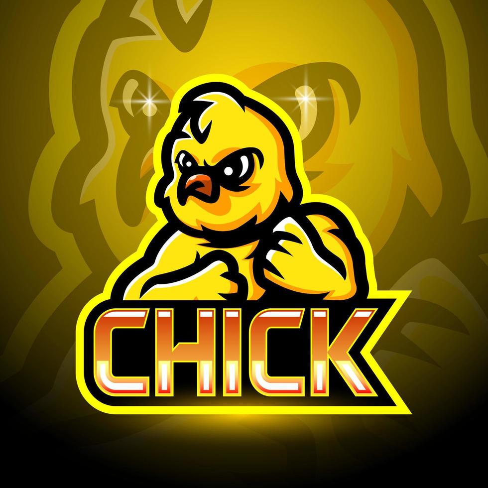 chick esport logotyp maskot design vektor