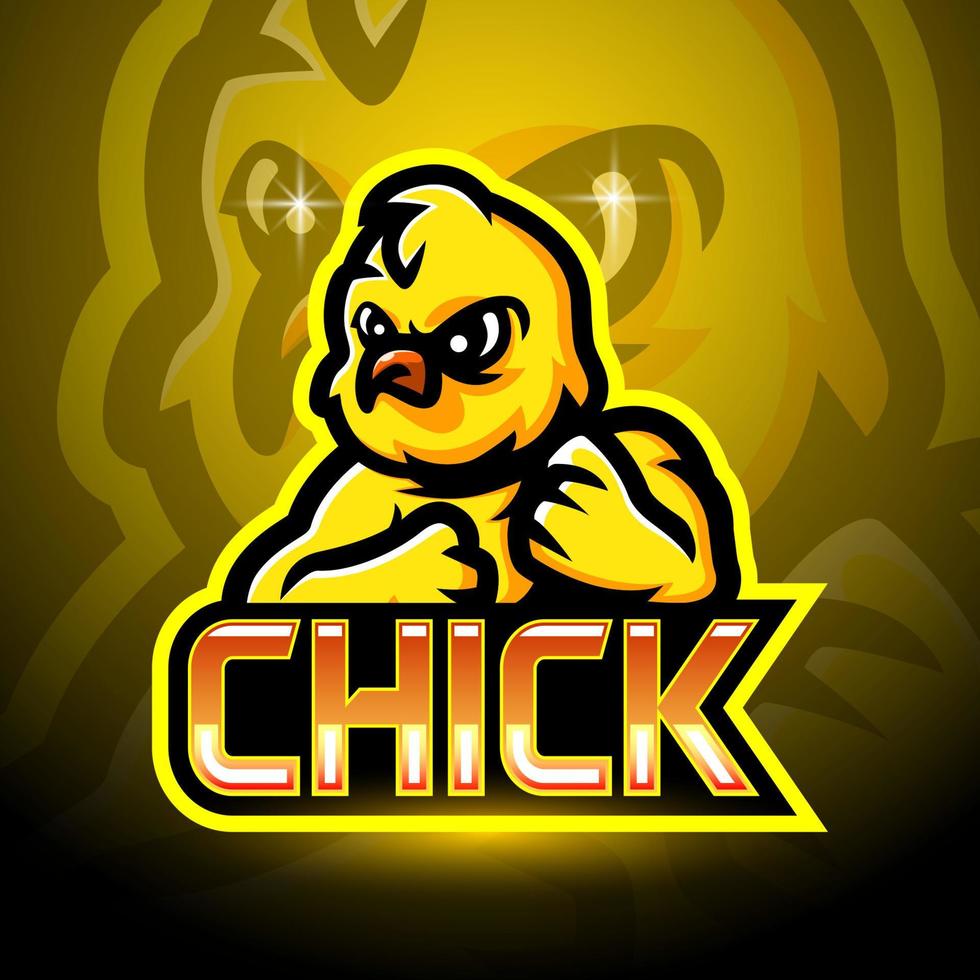 chick esport logo maskottchen design vektor