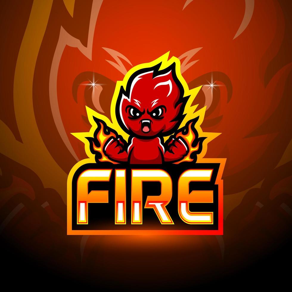 feuer esport logo maskottchen design vektor