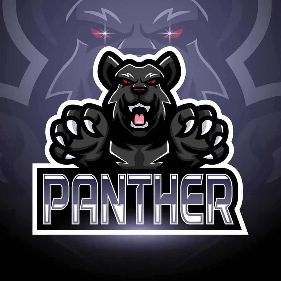 panther esport logo maskottchen design vektor