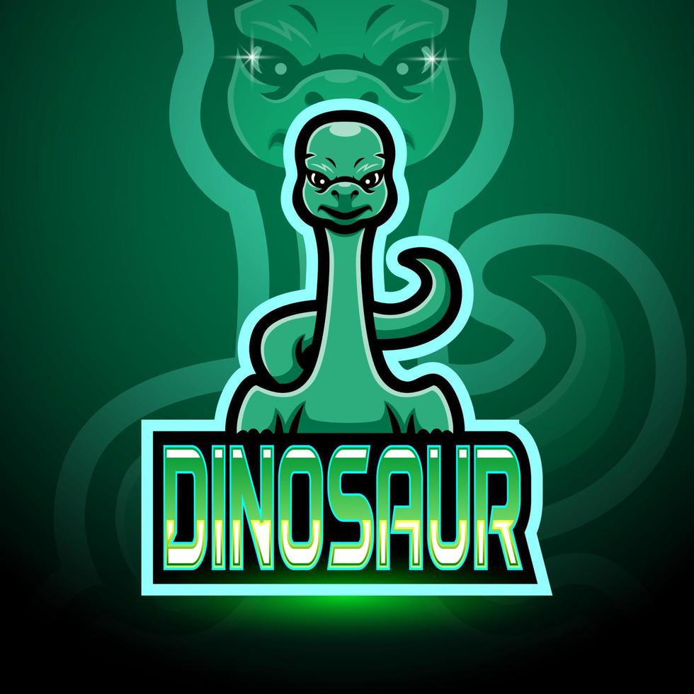 dino esport logotyp maskot design vektor