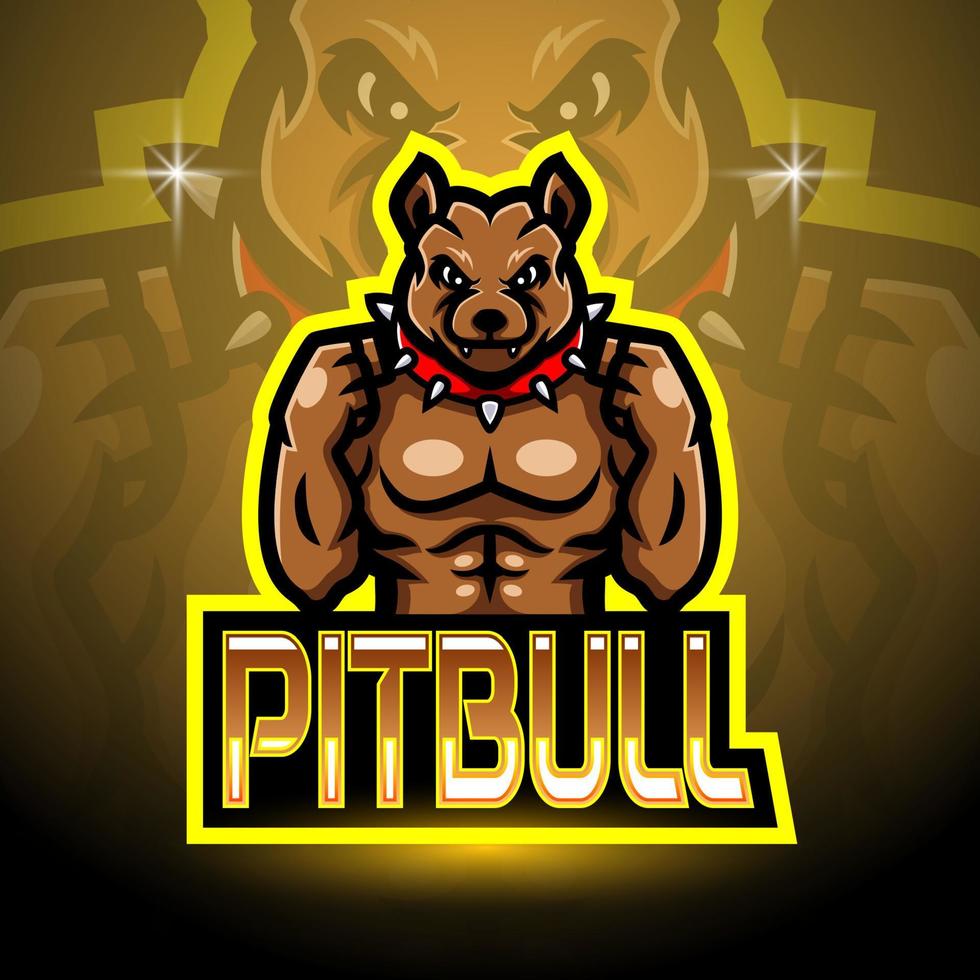 pitbull esport logo maskottchen design vektor