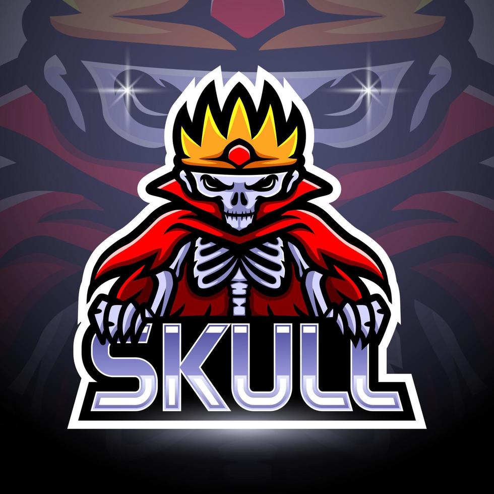 skull esport logotyp maskot design vektor