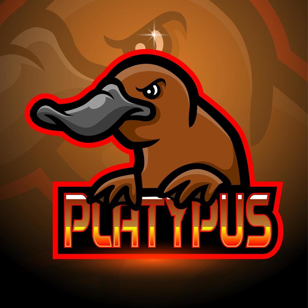 platypus esport logotyp maskot design vektor