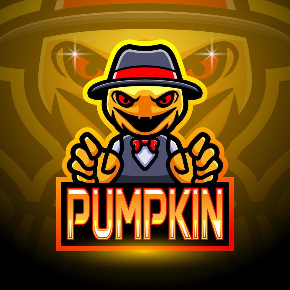 pumpa halloween maskot logotyp design vektor