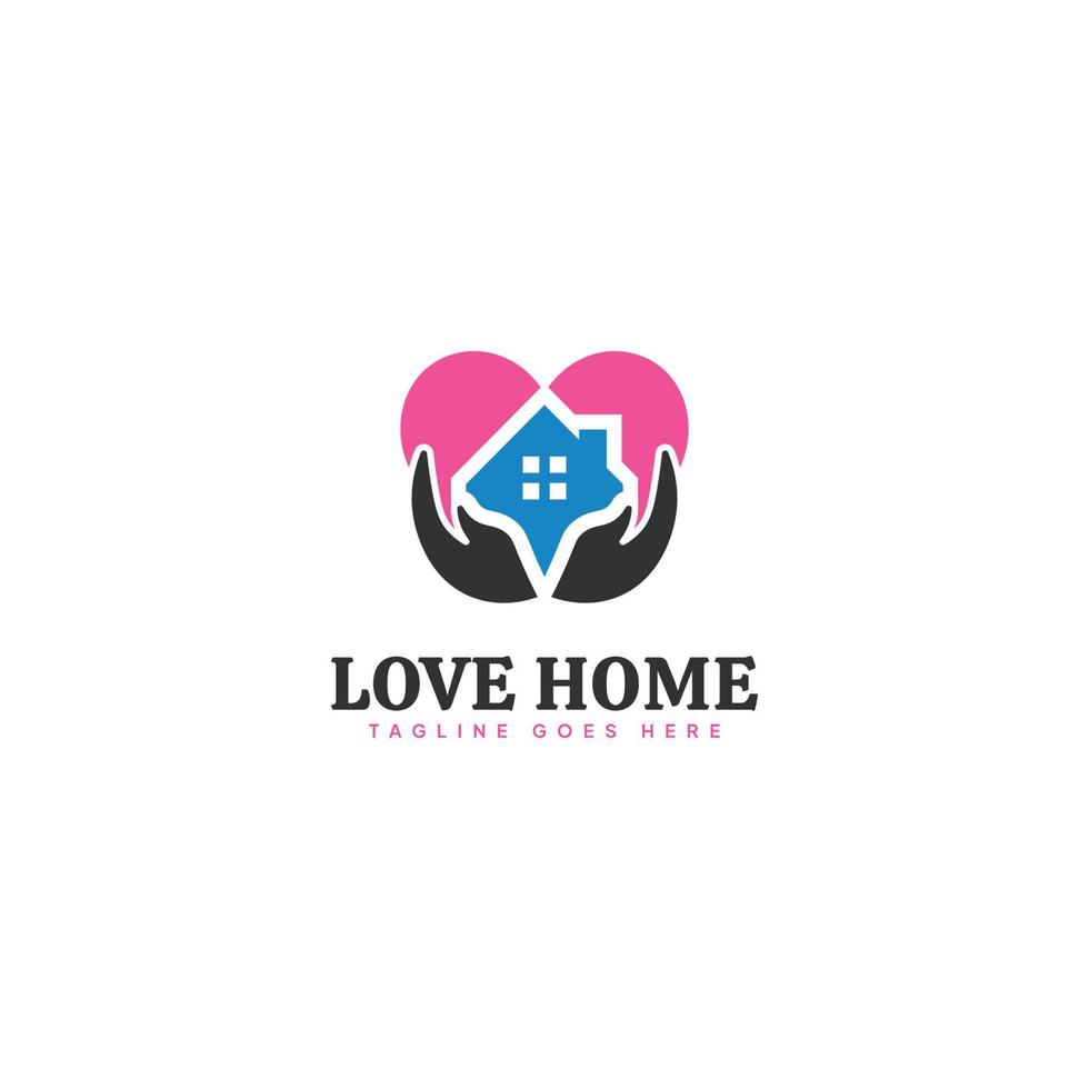 Home Love Logo, Familienwärme Logo. vektor