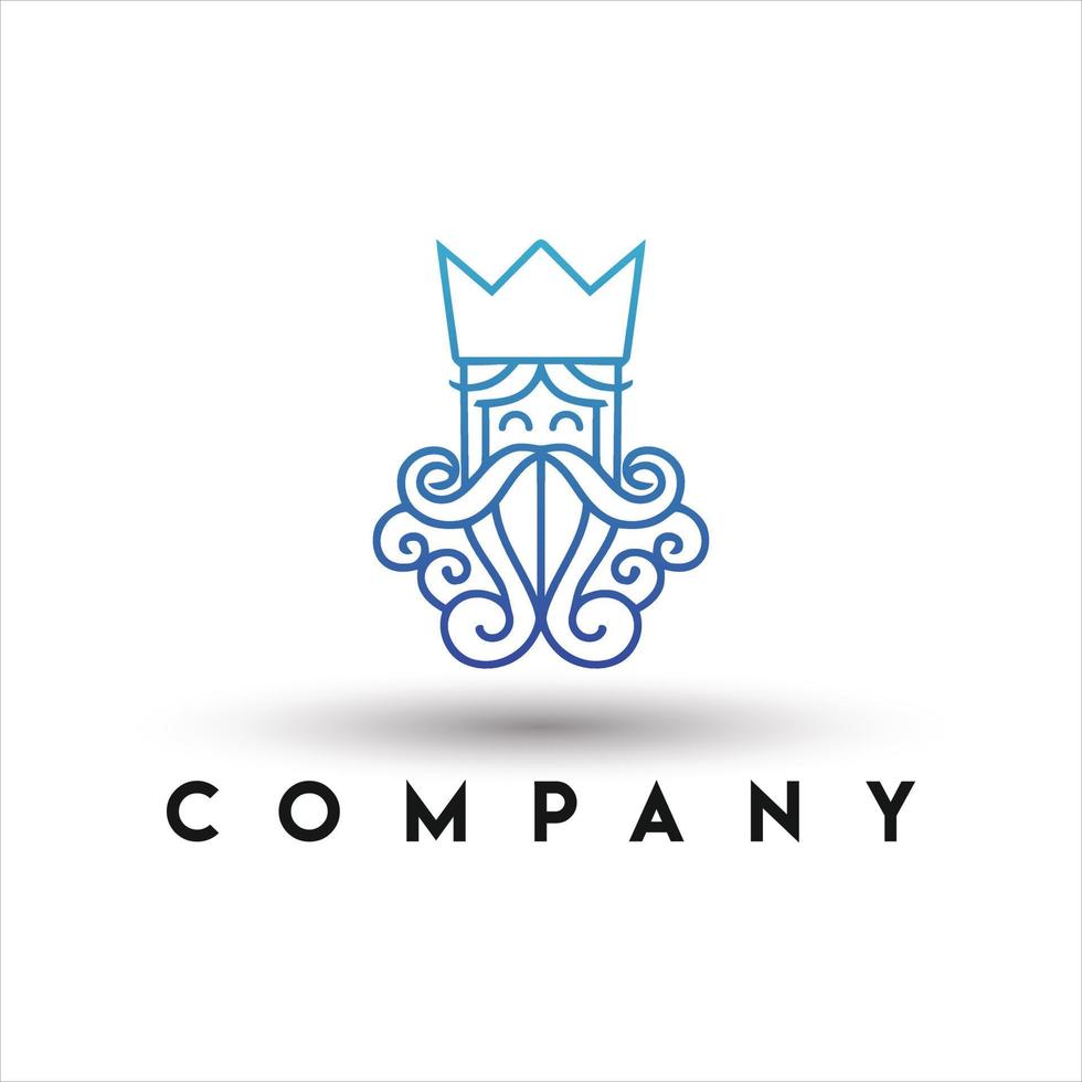 ocean king logotyp. vattenkungens logotyp vektor