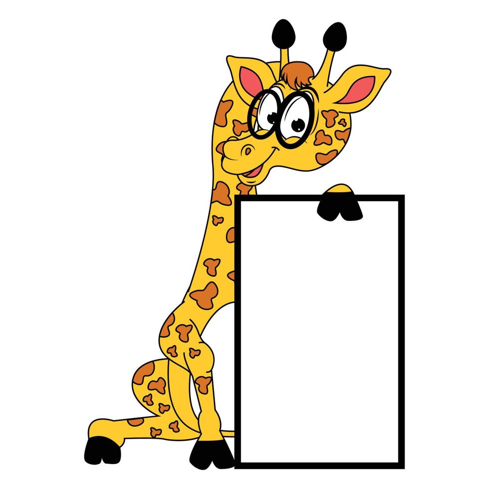 Tierkarikaturgraphik der niedlichen Giraffe vektor