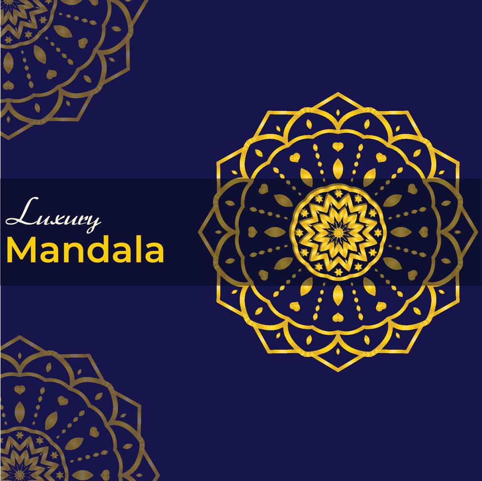 Luxus Gold Mandala verzierten Hintergrund für Hochzeitseinladung, Buchcover. arabischer arabischer Hintergrund vektor