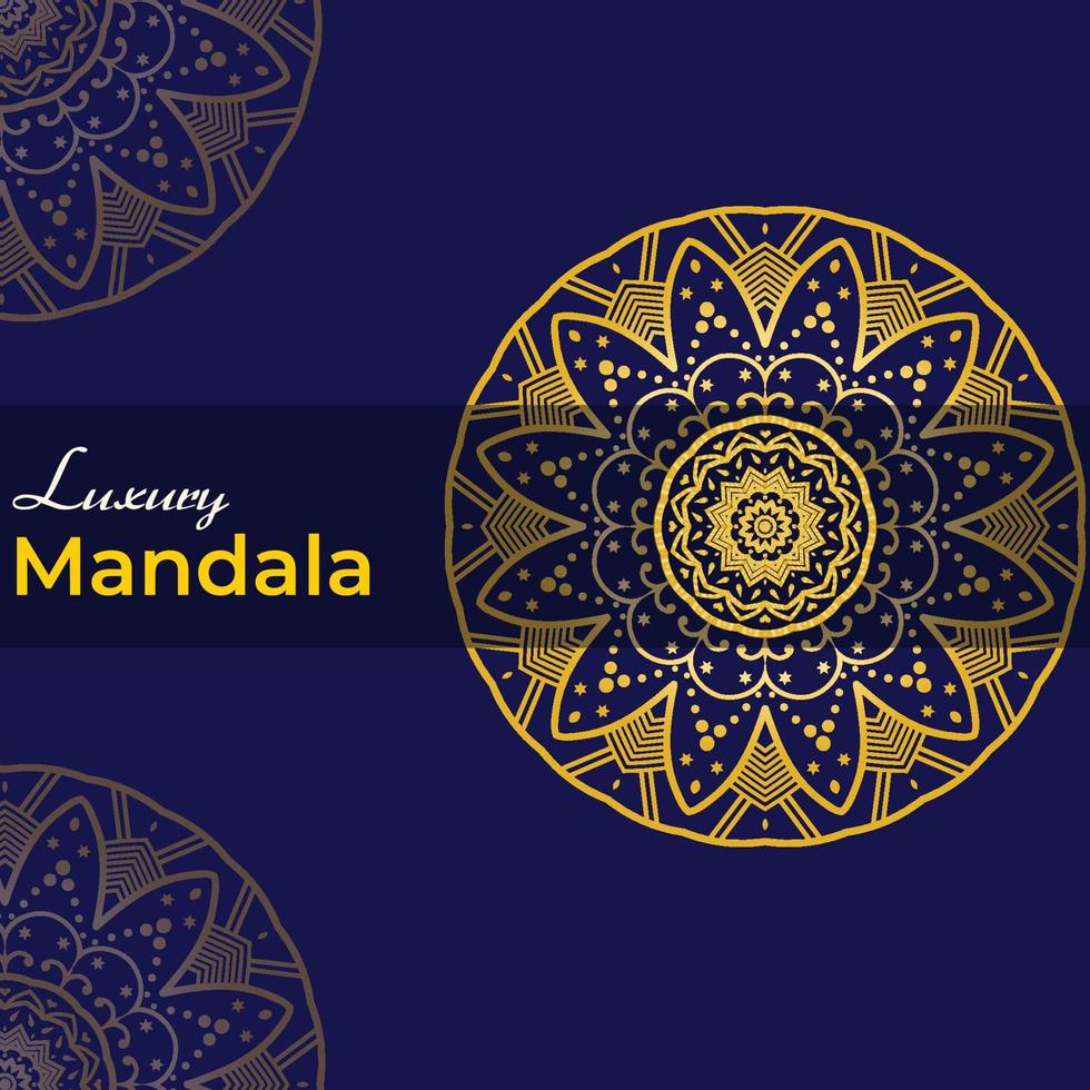 Luxus Gold Mandala verzierten Hintergrund für Hochzeitseinladung, Buchcover. arabischer arabischer Hintergrund vektor