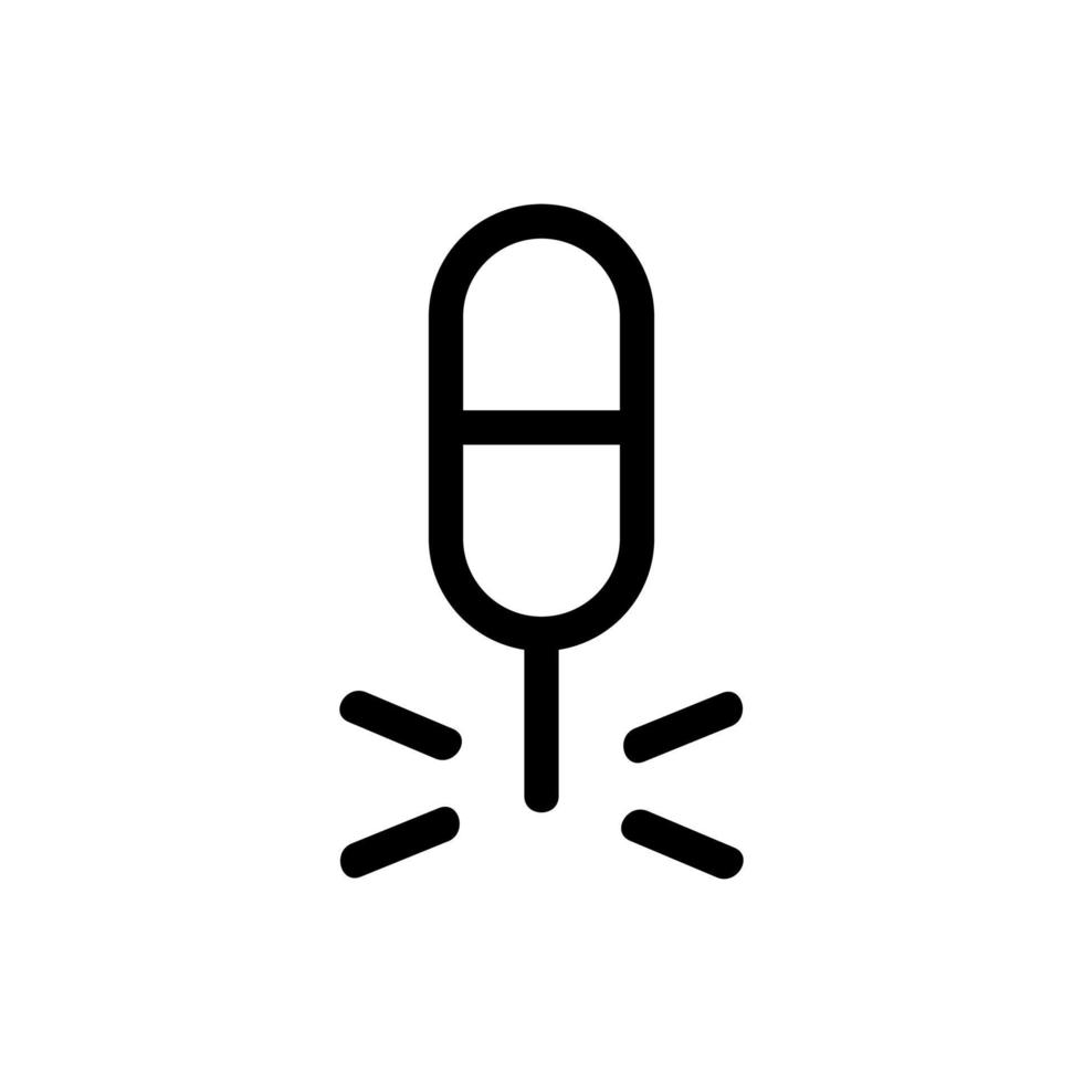 Symbolvektor für das Schneiden von Laserschweißen. isolierte kontursymbolillustration vektor