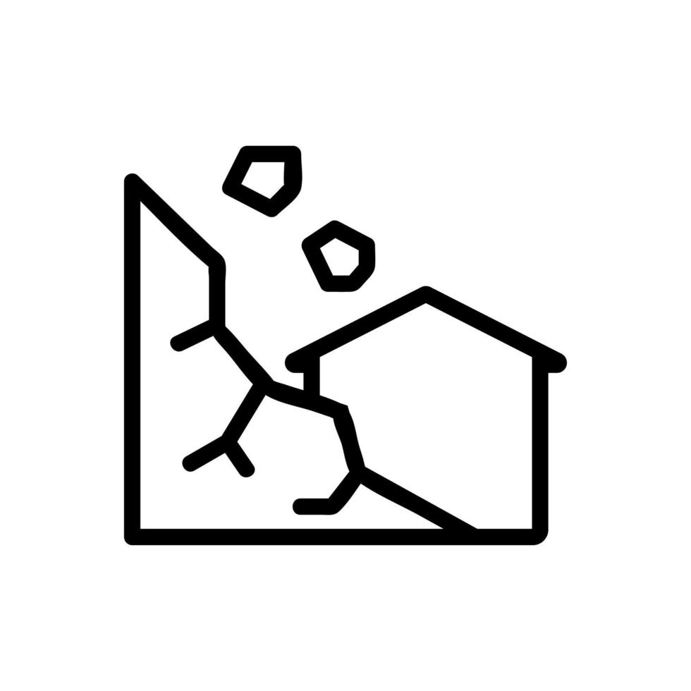 Symbolvektor für Erdrutsche. isolierte kontursymbolillustration vektor