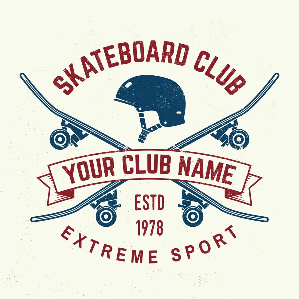 Skateboard-Club-Abzeichen. Vektor-Illustration. vektor