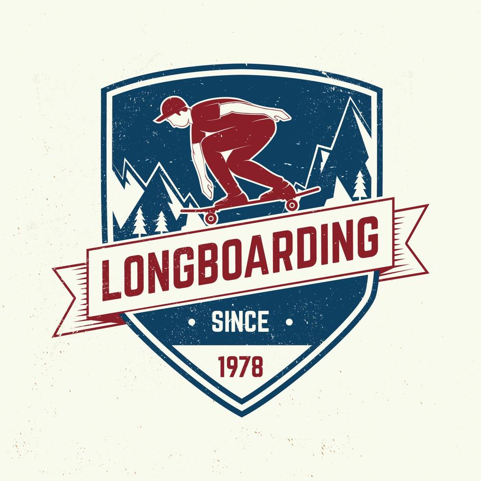 downhill boardingklubbmärke. vektor illustration