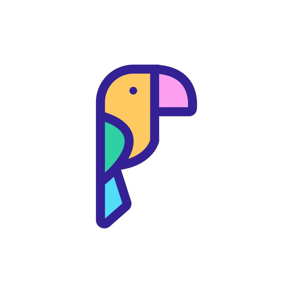 djungel papegoja ikon vektor. isolerade kontur symbol illustration vektor