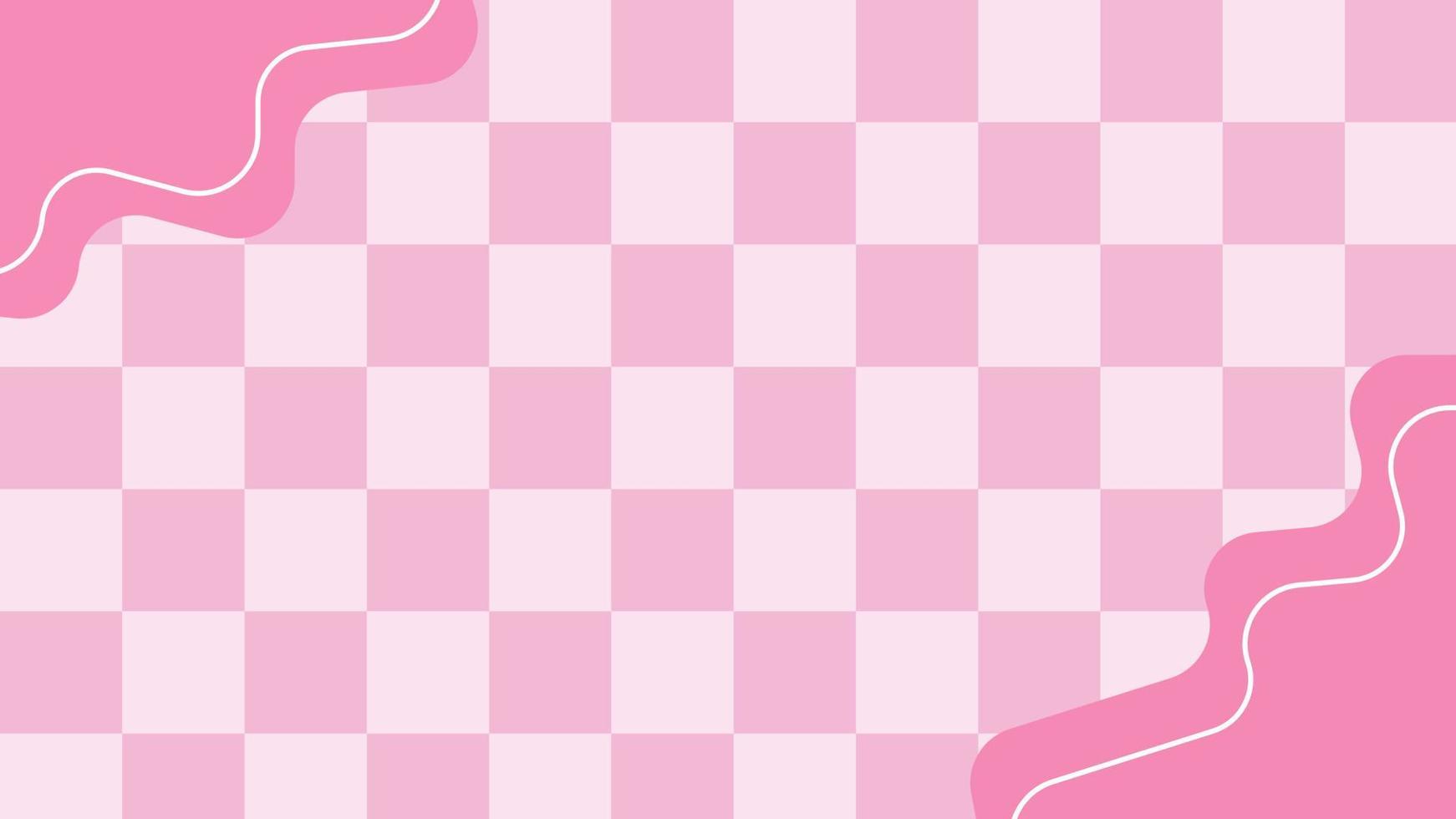 ästhetische minimale rosa Checker, Gingham, Plaid, Schachbrettrahmentapetenillustration, vervollkommnen für Tapete, Hintergrund, Postkarte, Hintergrund vektor