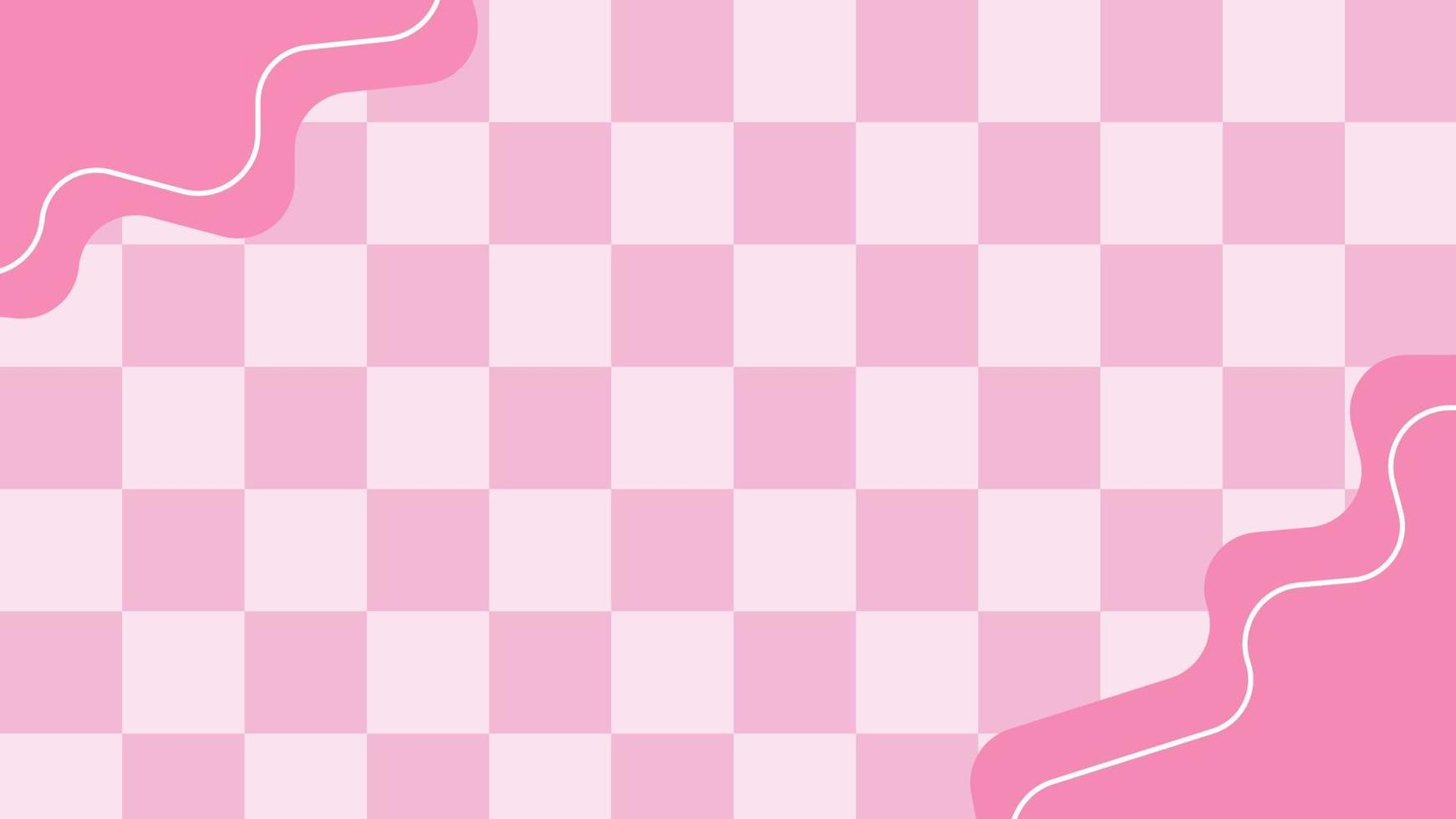 estetisk minimal rosa rutor, gingham, pläd, rutram tapetillustration, perfekt för tapeter, bakgrund, vykort, bakgrund vektor