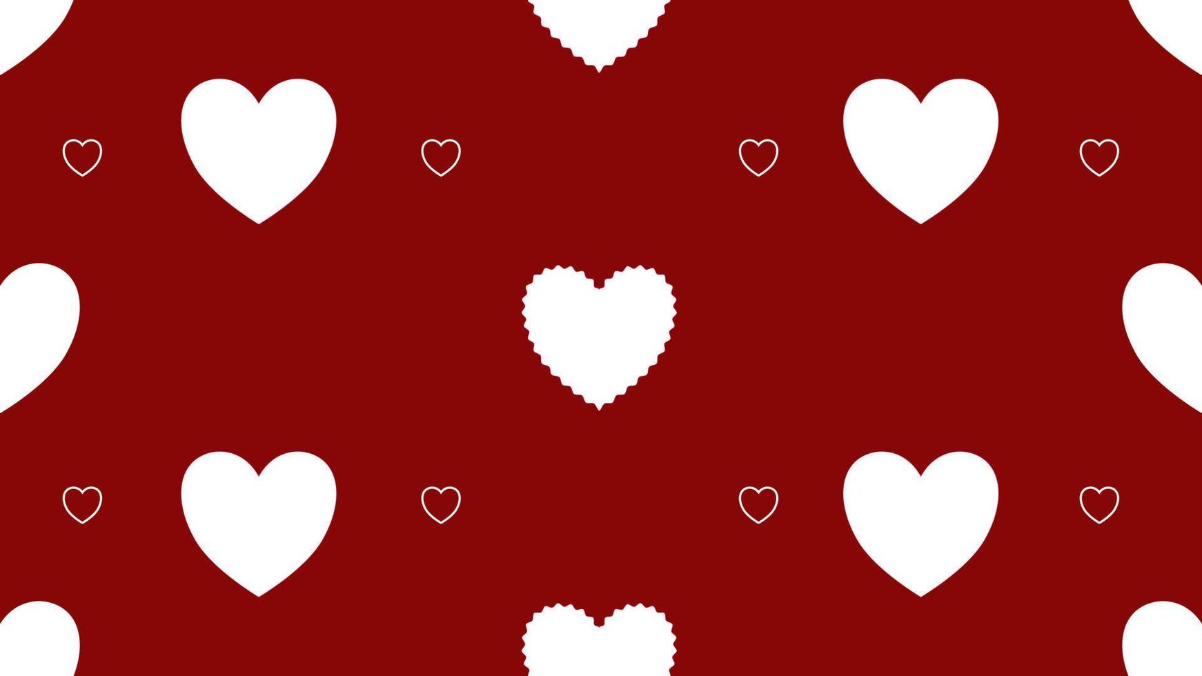 nahtloses Muster des Herzens auf rotem Hintergrund, perfekt für Hintergrund, Tapete, Postkarte und Hintergrund vektor