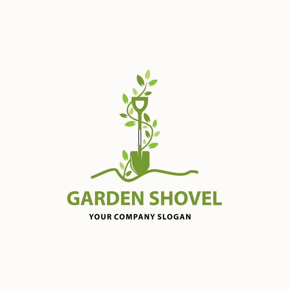 Gartenschaufel-Logo - Vektorillustration, Gartenschaufel-Emblem-Design auf weißem Hintergrund. geeignet für Ihre Designanforderungen, Logos, Illustrationen, Animationen usw. vektor